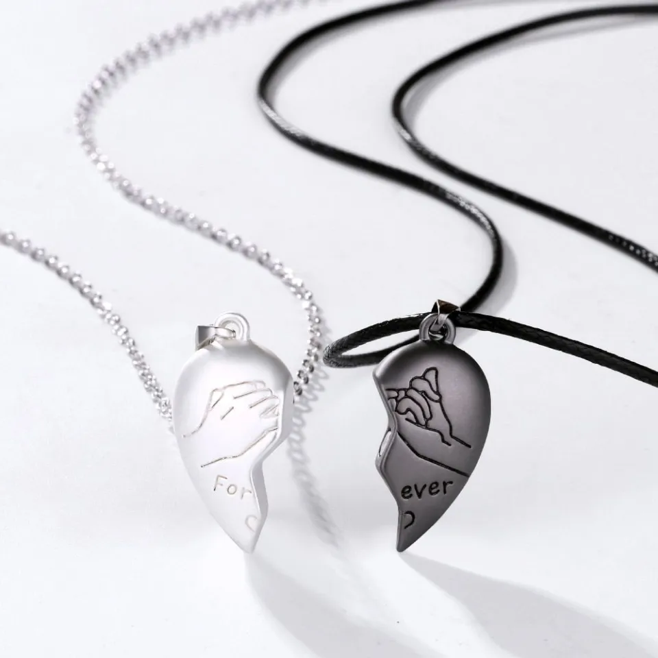 3631775c15b75b53632536e44b8aa539.jpg_960x960q80.jpg_ Antique Broken Heart Shaped Silver Locket Chain Necklace for Lovers and Best Friends Heart Pendant Necklace Pair of 2 Locket with Chains Heavy Metal Pendant Necklace Antique Broken Heart Shaped Silver Locket Chain Necklace for Lovers and Best Friends forever