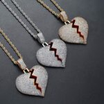 Remedy Broken Heart Iced Pendant 24" Tennis Chain"
