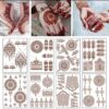 Waterproof Red Henna Mehndi Temporary Tattoo Mehndi Sticker for Girls Hand Henna Classic Design Sticker Tattoo Instant Mehndi Sticker