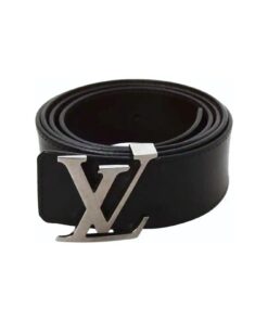 LV  Men Black, Silver Genuine Leather Belt