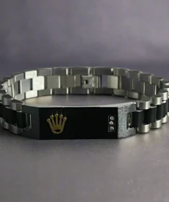 Black Silver RLX Crown Jubilee Bracelet For Men