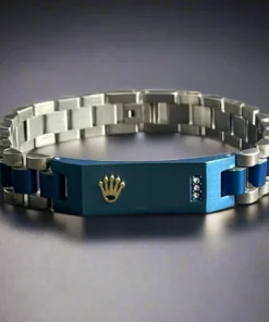 Blue Silver Stainless Steel original Rolex Jubilee Bracelet For Men