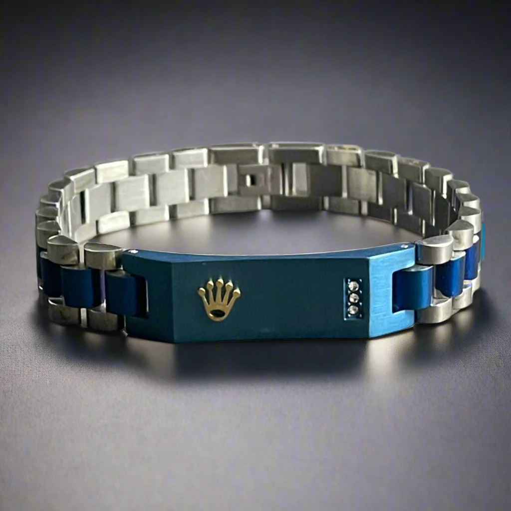 Dapper_Blue_Silver_Rolex_Jubilee_Bracelet_For_Men_online_In_Pakistan