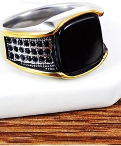 Exclusive Golden Midnight Inlay Ring
